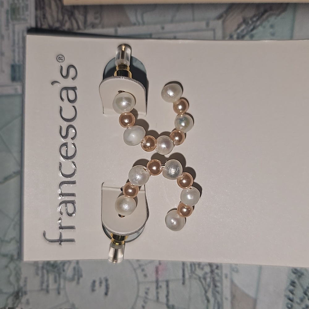 Small beaded hoop earrings